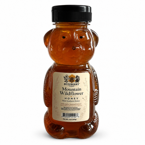 Buzzberry Farms Mountain Wildflower Honey, 12 oz bear
