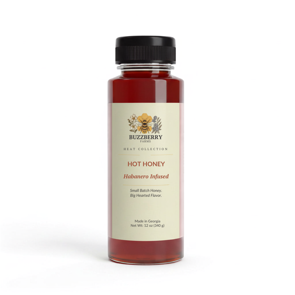 Buzzberry Farms Habanero-Infused Hot Honey, 12 oz squeeze bottle