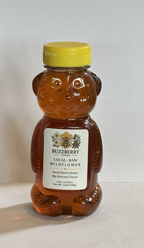 Buzzberry Farms Local Wildflower Honey, 12 oz honey bear