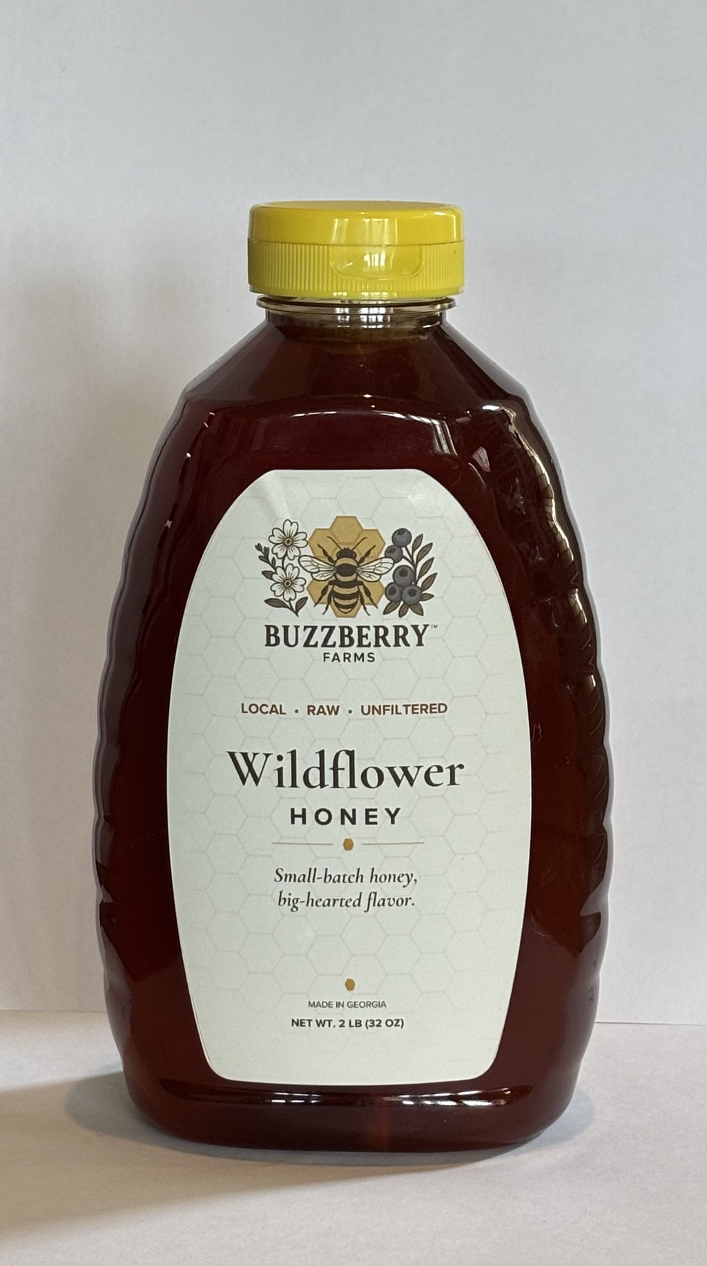 Buzzberry Farms Local Wildflower Honey, 2 lb squeeze bottle